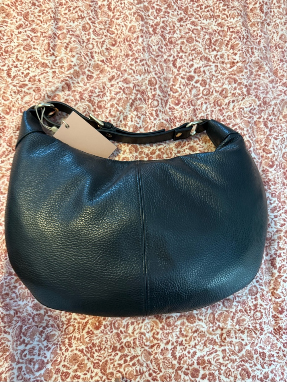 Quince Pebbled Black Italian Leather Hobo Bag